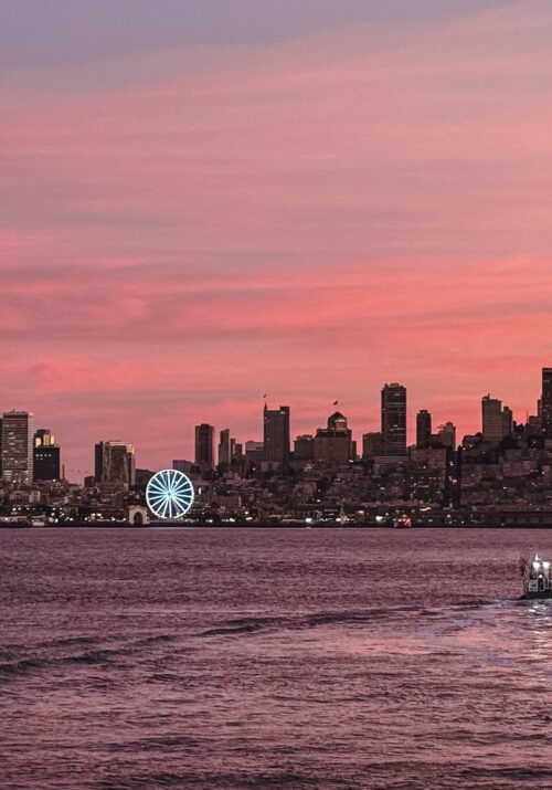 sunset over san francisco skyline