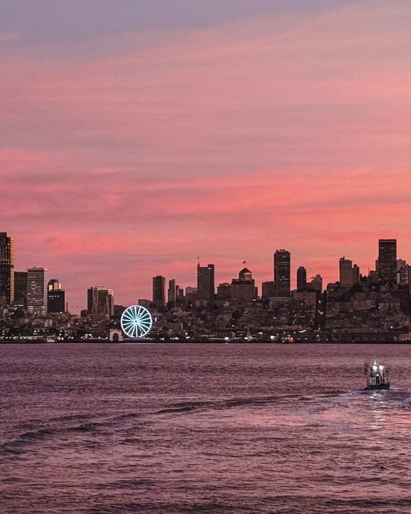 sunset over san francisco skyline